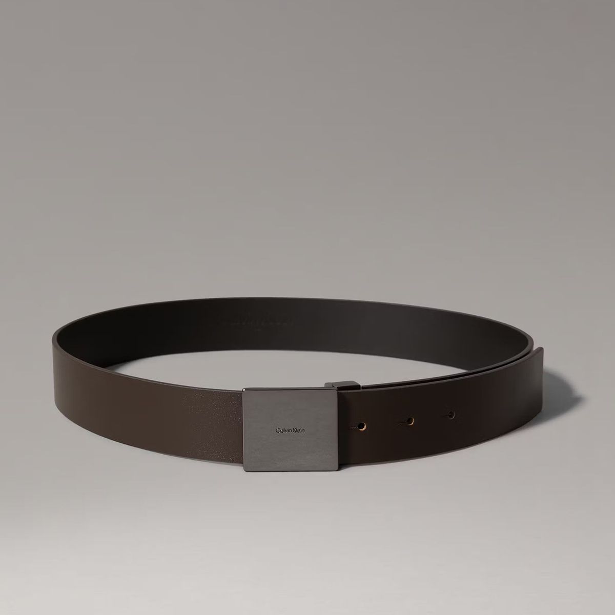 CALVIN KLEIN - Cinturón Casual Plaque 35Mm Café Calvin Klein