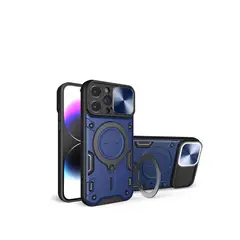 JOIGO - Carcasa Anti Golpes Soporte Para iPhone 15 Plus Azul