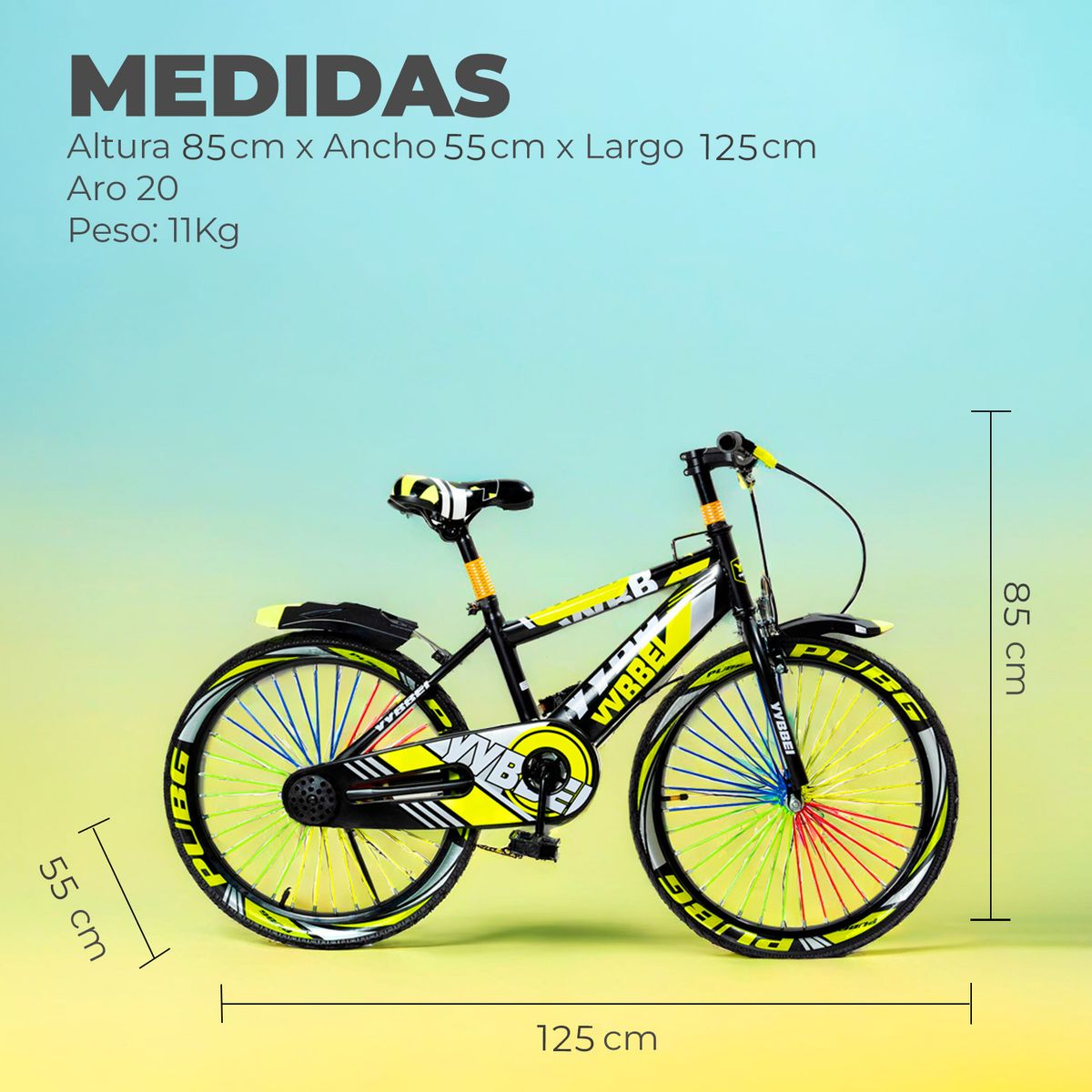 MUNDO ONLINE - Bicicleta Niño Infantil Montain Bike MTB Con Ruedas Aro 20