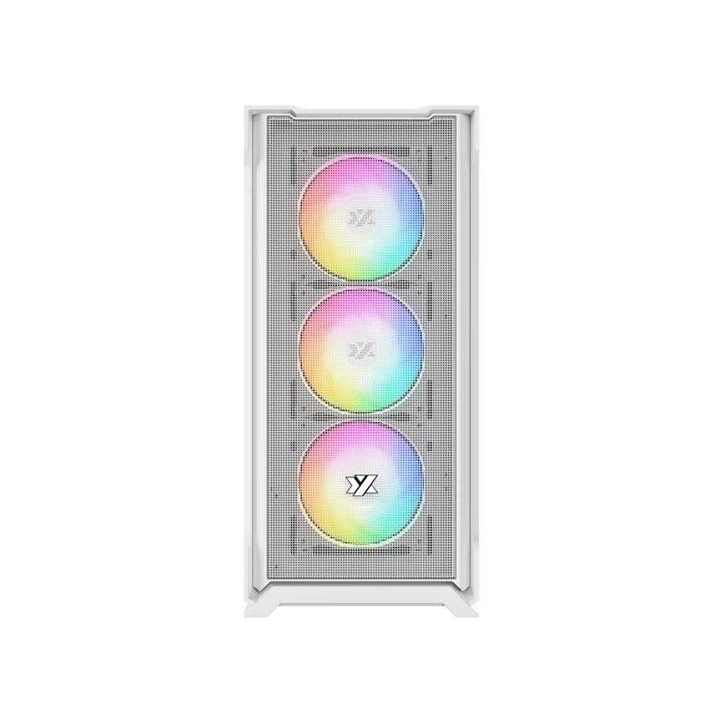 GENERICO - Gabinete Gamer XYZ AIRONE 300-X MESH, ATX, 6 Ventiladores ARGB, Blanco