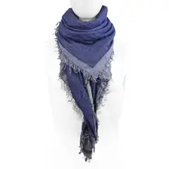 GINO RODINIS - Bufanda Unisex 2039 Azul con Gris de Algodón