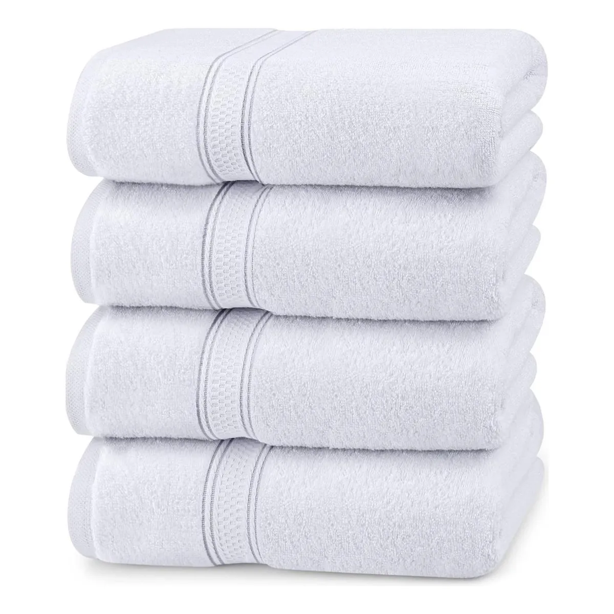 AZ AURAZEUS - Juego De 4 Toallas Faciales 32x32cm Algodon 500g Set Baño Az Blanco
