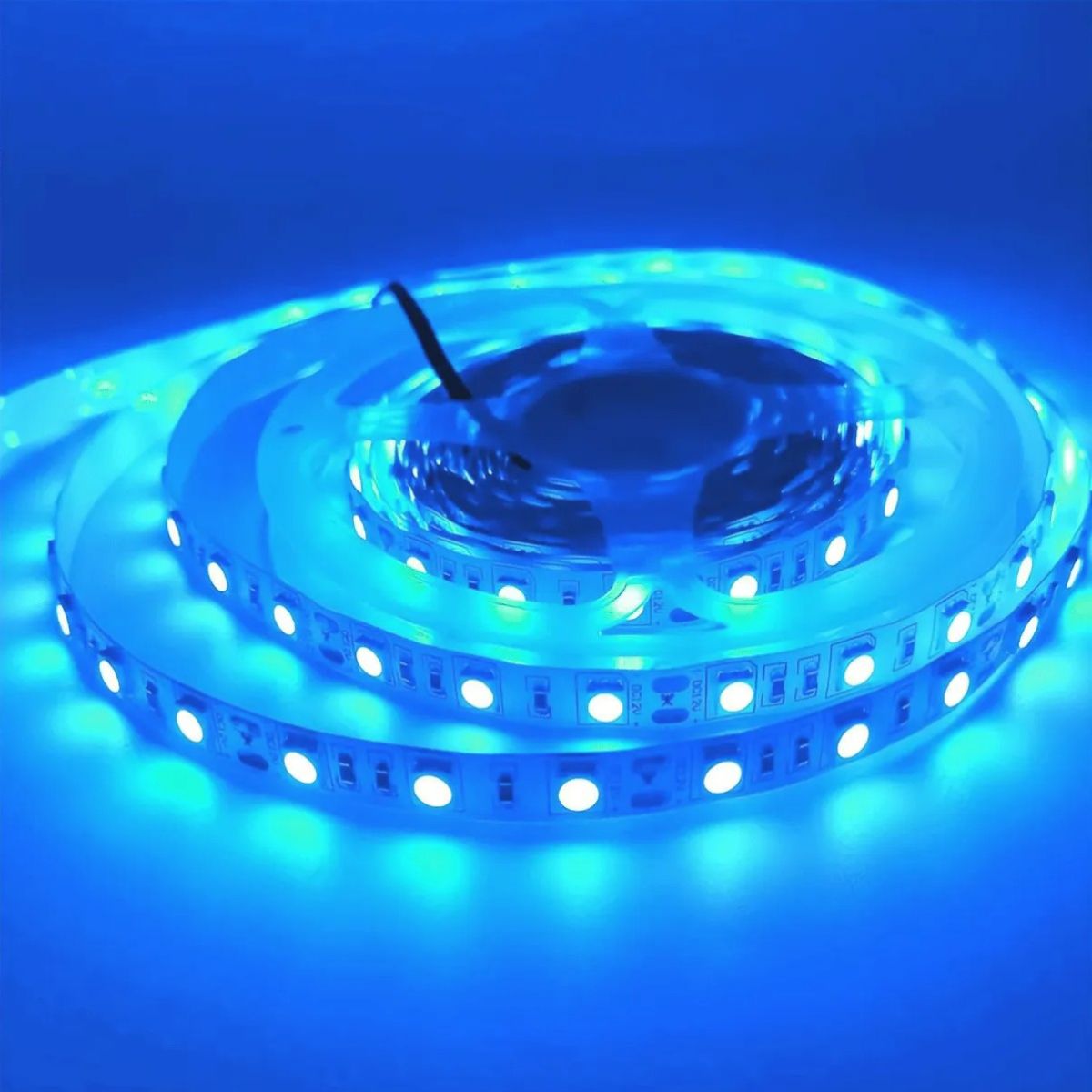 GENERICO - 4 Cintas Led 12V 4040 7W IP20 60Led/m 5mt Celeste