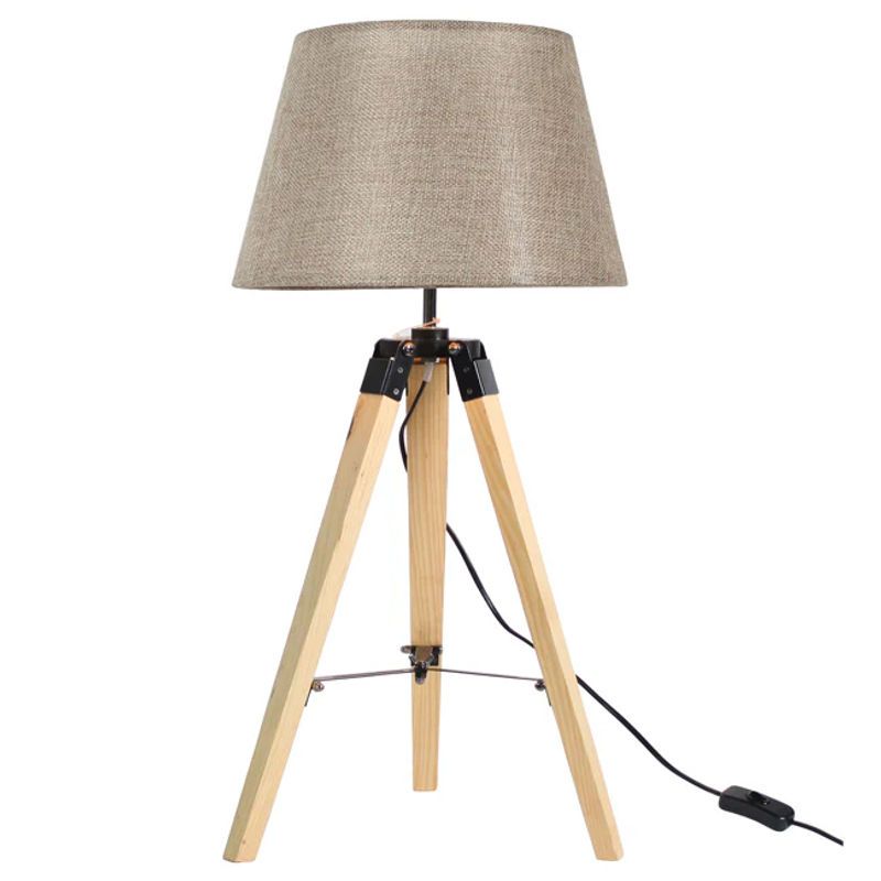 TEMPORA - Lámpara sobremesa madera beige