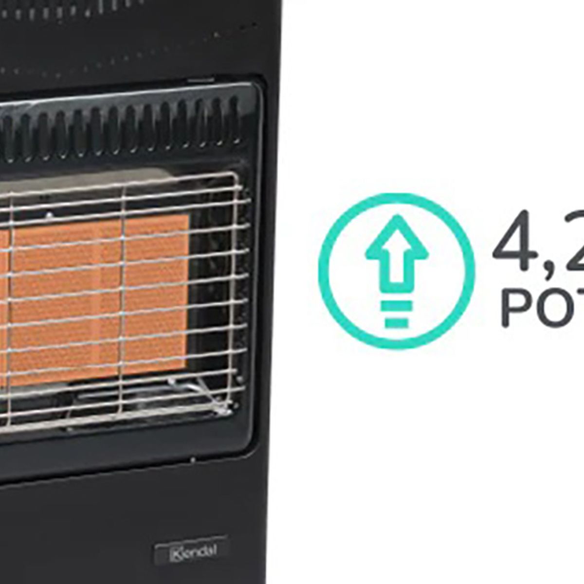 KENDAL - Estufa A Gas 15 Kilos Infrarroja Kendal Negra Color Negro