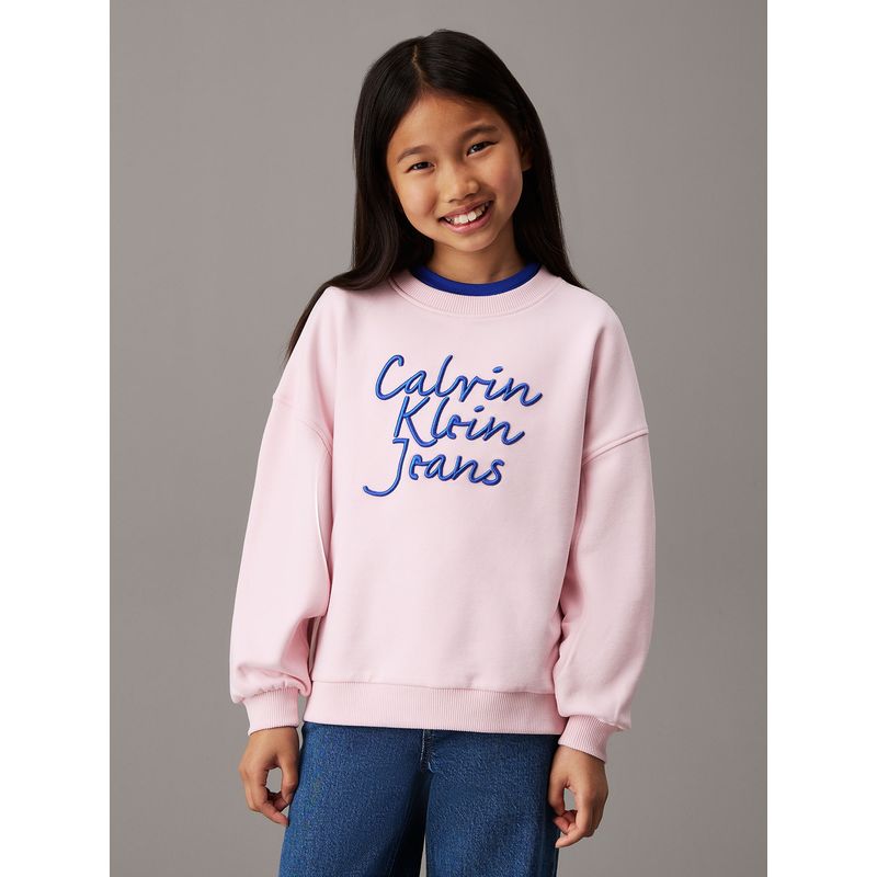 CALVIN KLEIN - Polerón holgado con logo Rosado Calvin Klein