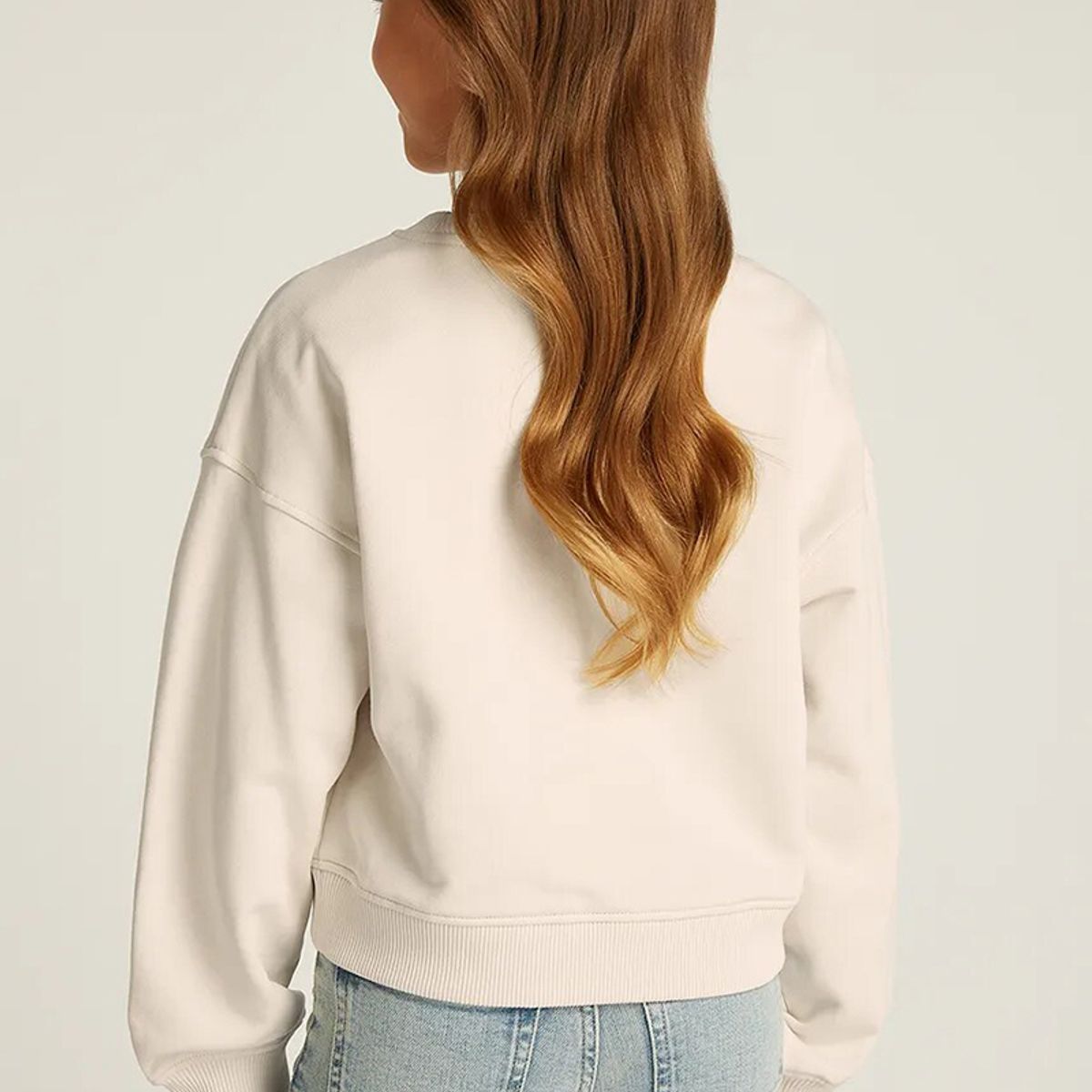 CALVIN KLEIN - Polerón con logo y detalles brillantes para niña Beige Calvin Klein