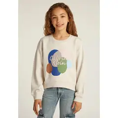 CALVIN KLEIN - Polerón Niña Graphic Beige