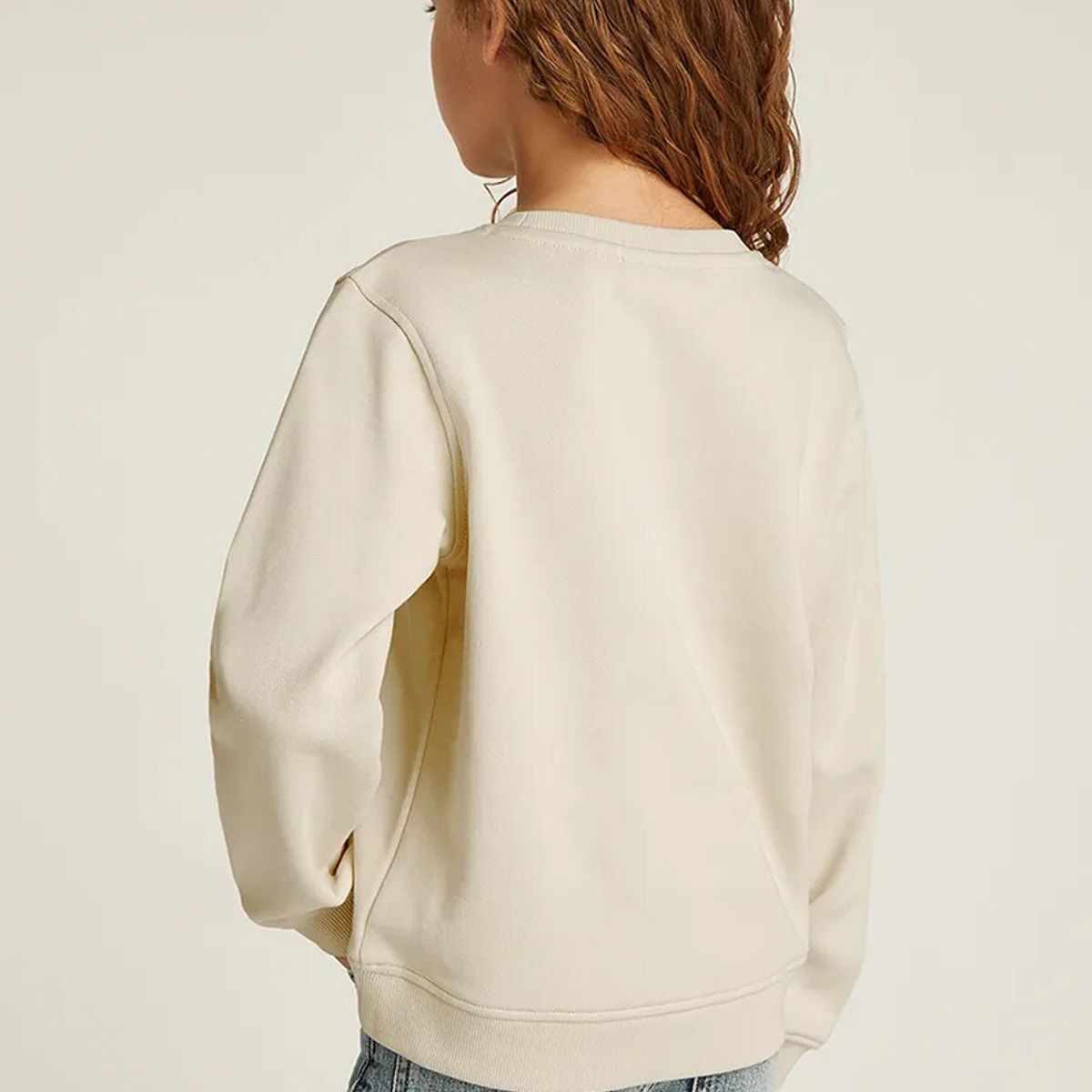 CALVIN KLEIN - Polerón Niña Graphic Beige Calvin Klein