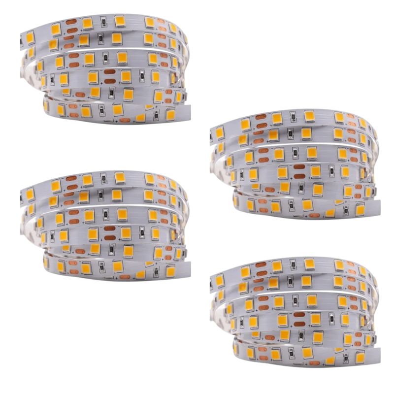 GENERICO - 4 Cintas Led 12V 4040 7W IP20 60Led/m 5mt Luz Cálida
