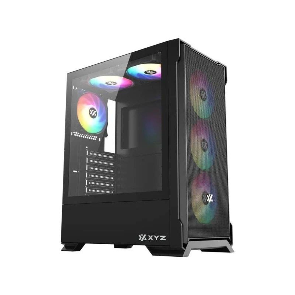 GENERICO - Gabinete Gamer XYZ AIRONE 300-X MESH, ATX, 6 Ventiladores ARGB, Negro