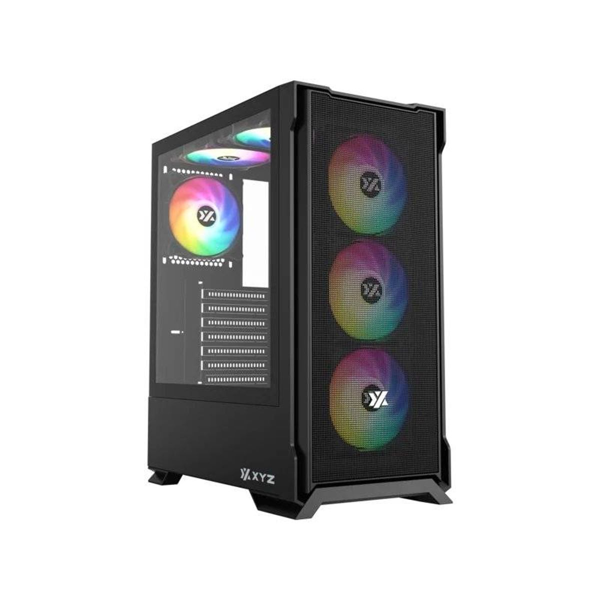GENERICO - Gabinete Gamer XYZ AIRONE 300-X MESH, ATX, 6 Ventiladores ARGB, Negro