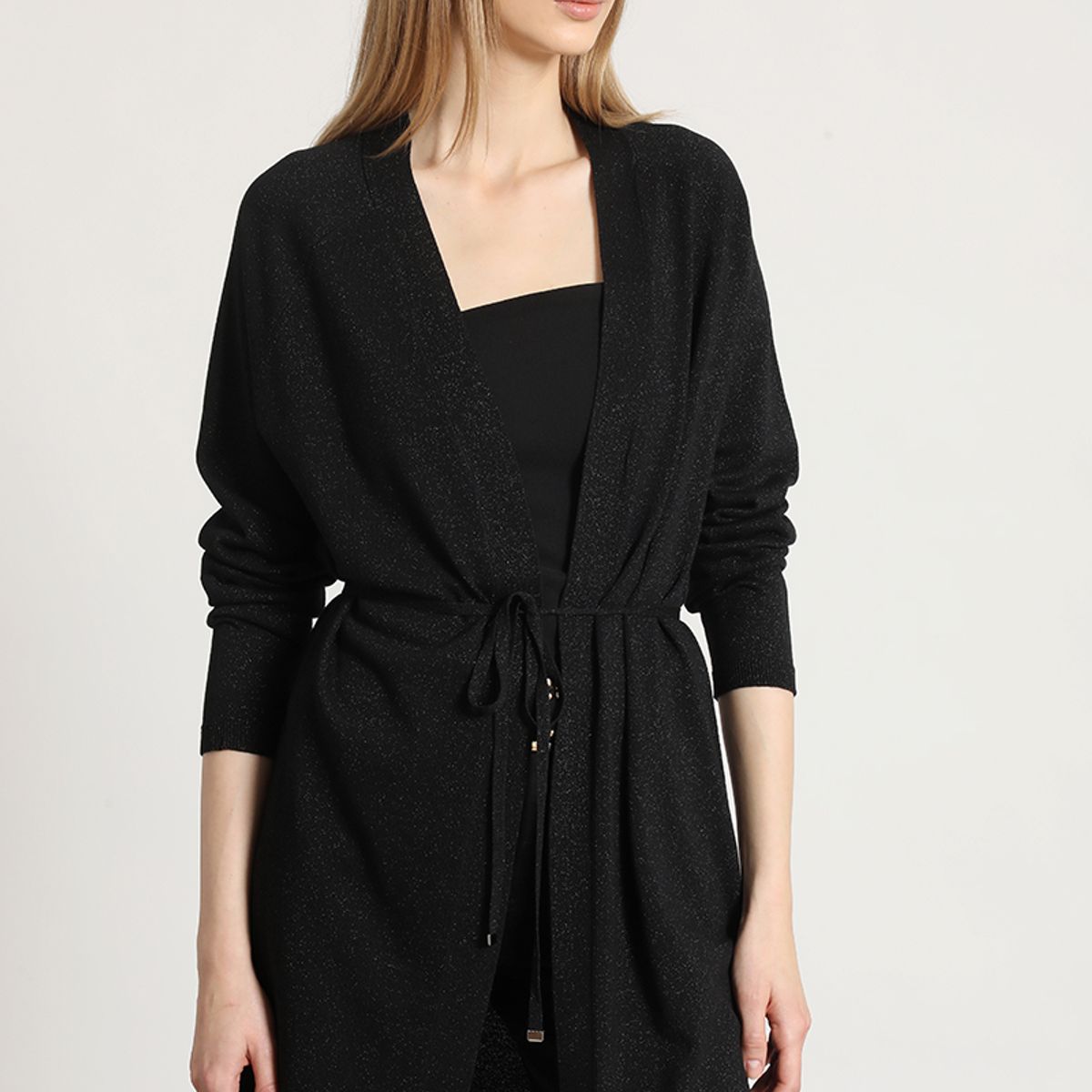 LIOLA - Tapado largo con hilo metalizado Liola mujer negro