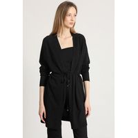 Tapado largo con hilo metalizado mujer negro