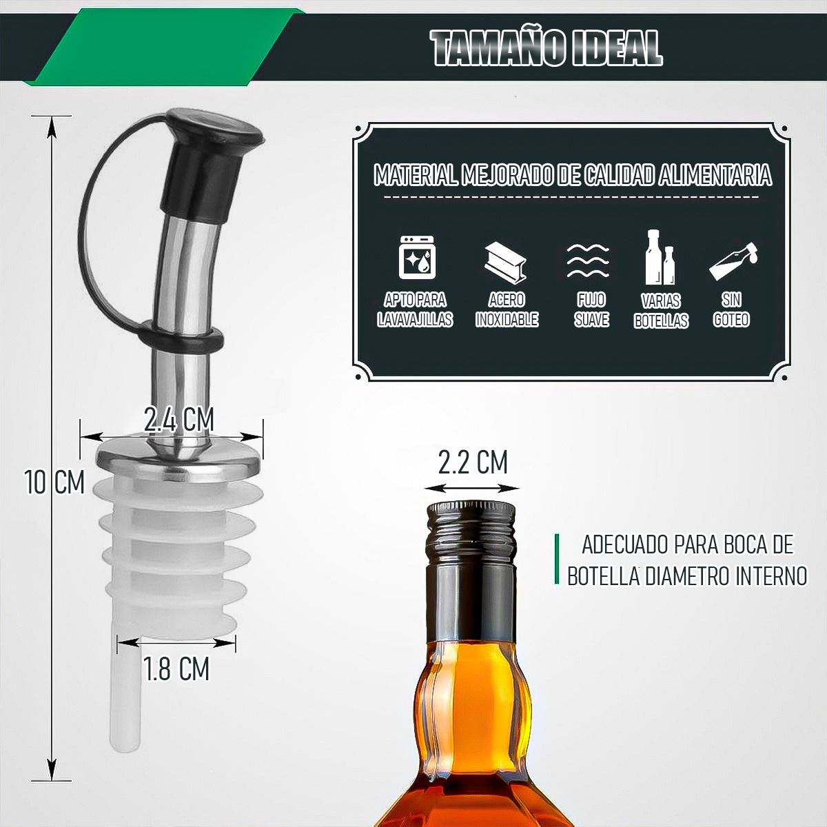 GENERICO - Boquilla Vertedor Vino Vertedor Botella Dosificador Botella