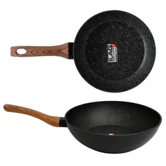 KEEP - Sarten Antiadherente 24cm + Wok 28cm Granite Line
