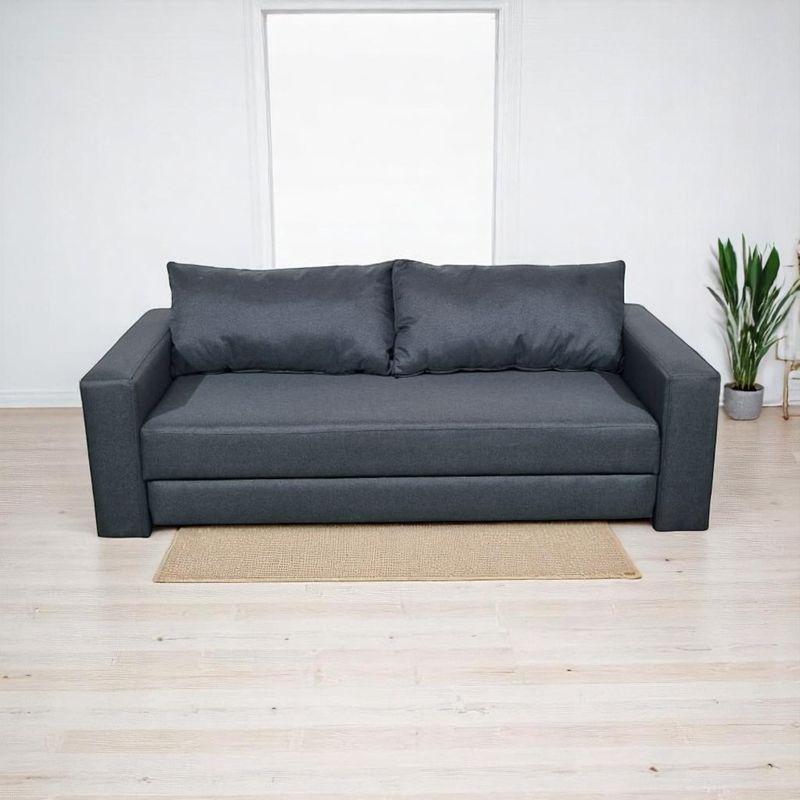 DISEÑOS VALESTRINI - SOFA CAMA LINO GRIS OSCURO
