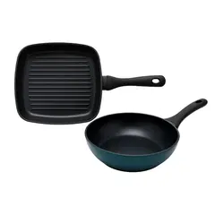 KEEP - Grill Antiadherente 28cm + Wok 28cm Diamond Cocina