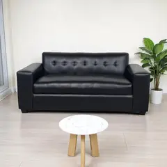 DISEÑOS VALESTRINI - SOFA TRADICIONAL 3 CUERPOS ECOCUERO NEGRO