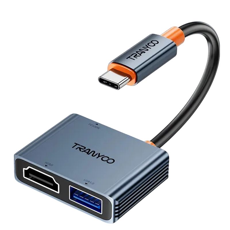 GENERICO - Adaptador Usb C A Hdmi 3 En 1 Pd 100w Tranyoo HB5-C