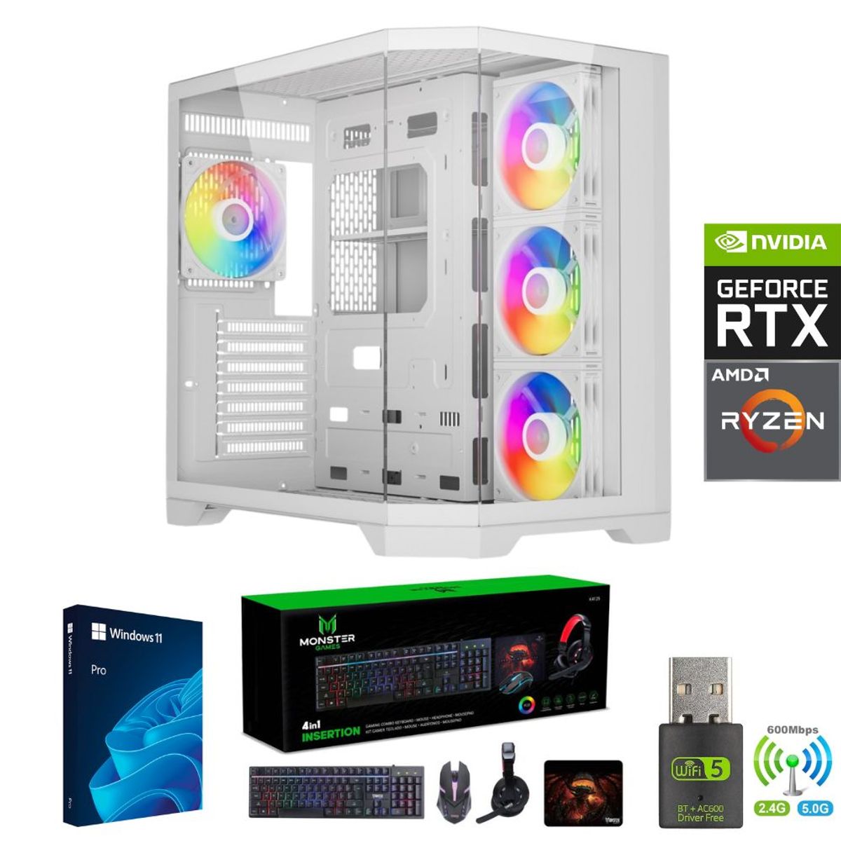 AMD CORP - Pc Gamer AMD Ryzen 7 9700X - 16GB RAM DDR5 - RTX 5070 - 1TB - S530-WHITE