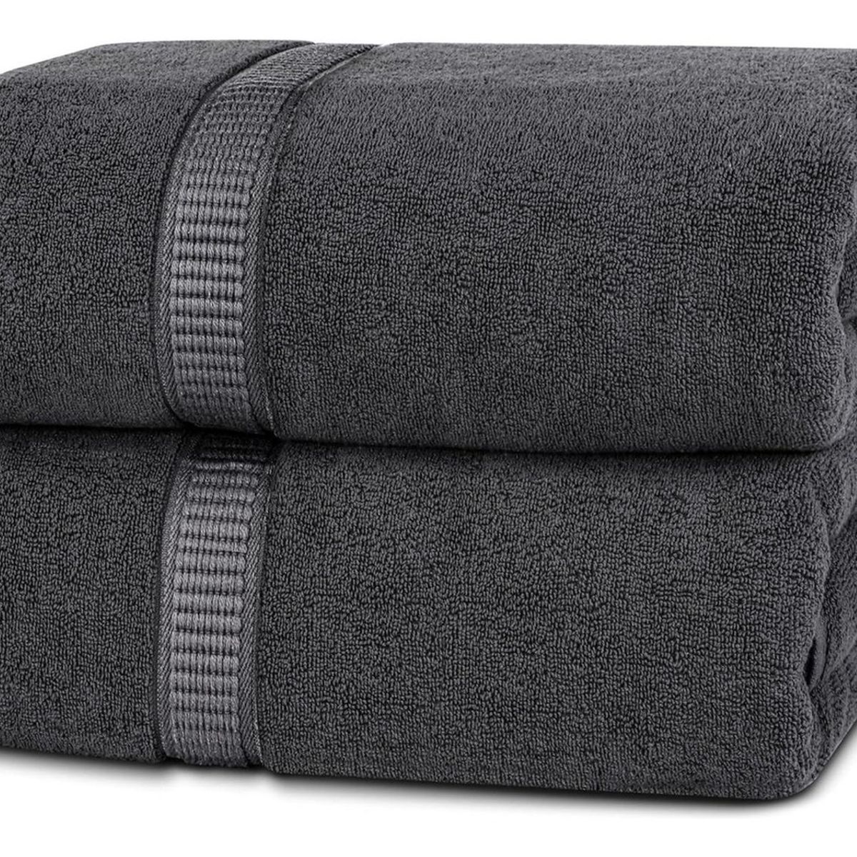 AZ AURAZEUS - Juego De 2 Toallas De Mano 70x40 Cm Algodon 500g Baño Set Az Gris