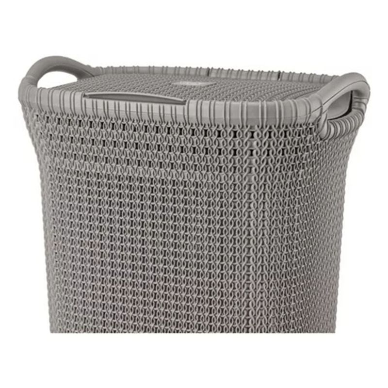REYPLAST - Canasto Para Ropa Rectangular Khipu Reyplast Plástico Gris