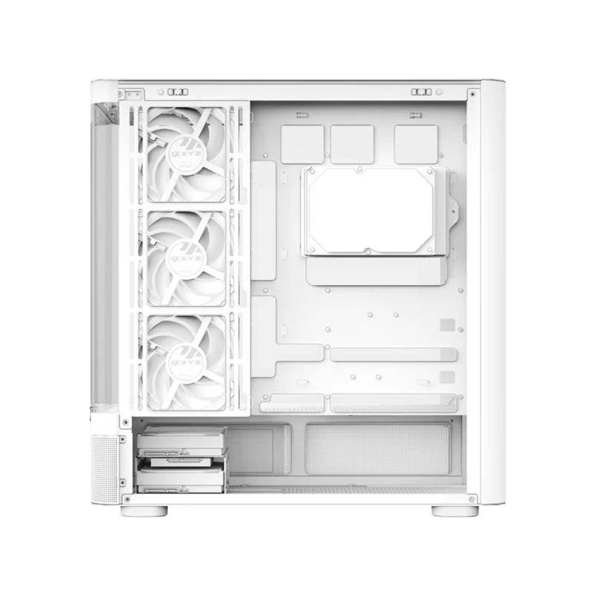 GENERICO - Gabinete Gamer XYZ Quantum PRO, Pantalla LCD, 4 Fans ARGB, Blanco