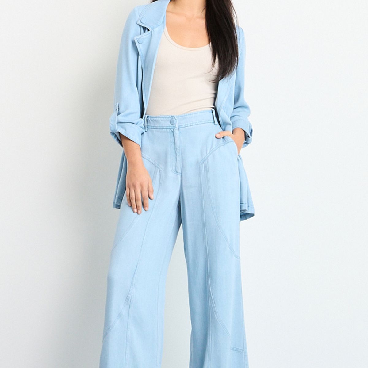 IO - Pantalon Mujer Celeste IO