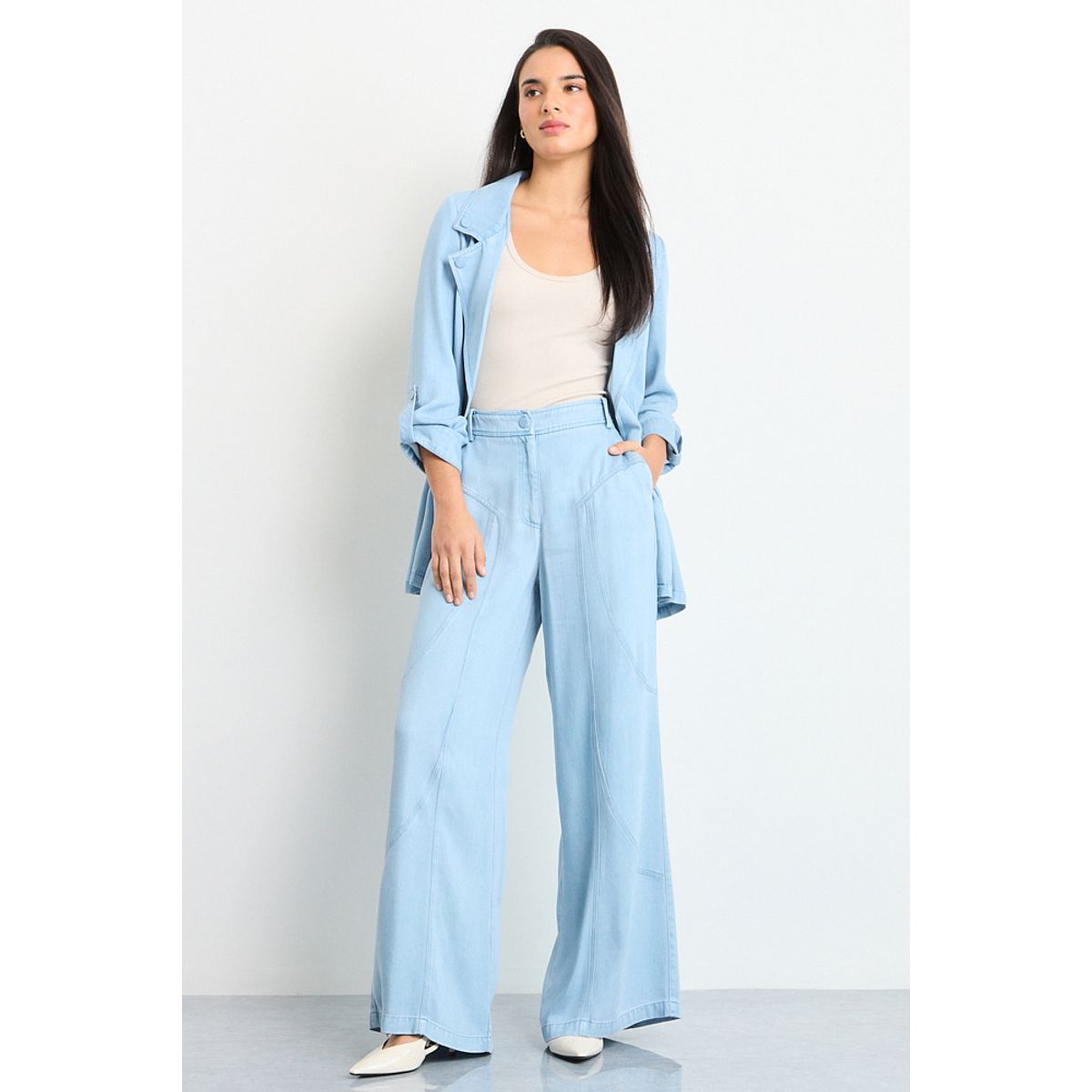 IO - Pantalon Mujer Celeste IO