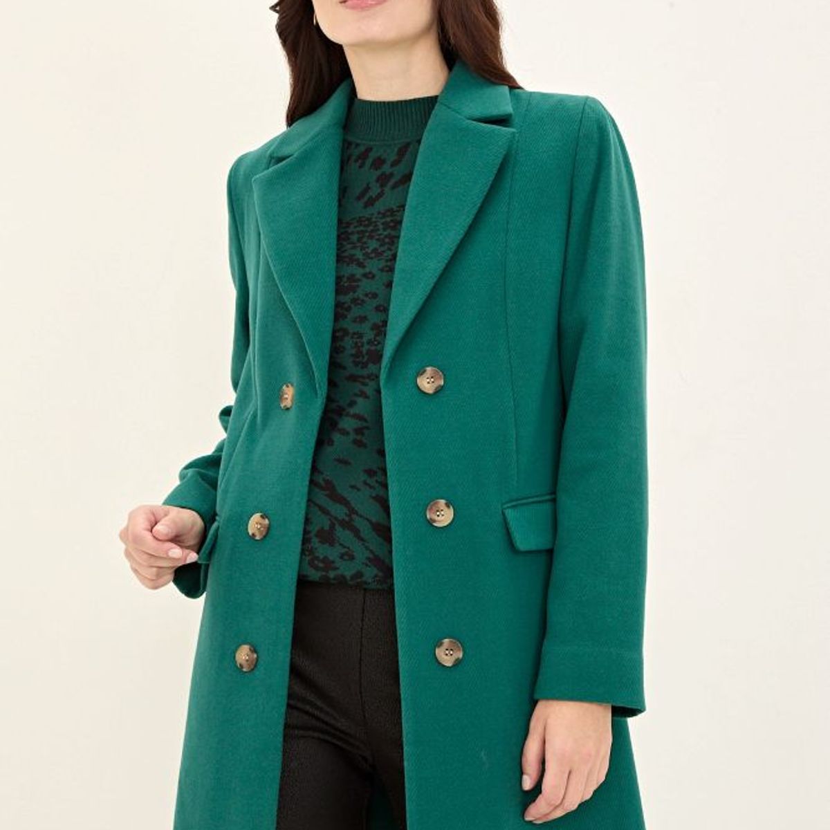 MA GRIFFE - Chaqueton Verde Musgo Mujer Ma Griffe