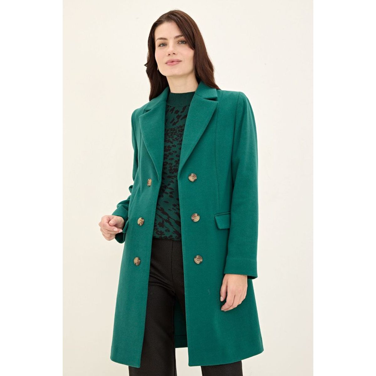 MA GRIFFE - Chaqueton Verde Musgo Mujer Ma Griffe