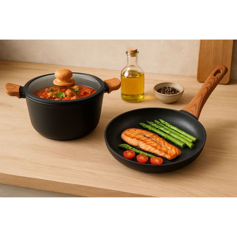 KEEP - Pack Olla y Sartén 28cm Keep Granite Line Cocina Antiadherente