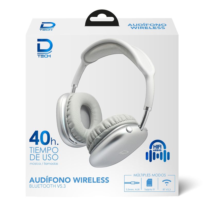 DATACOM - Audifono Wireless Bluetooth 5.3 Silver Datacom