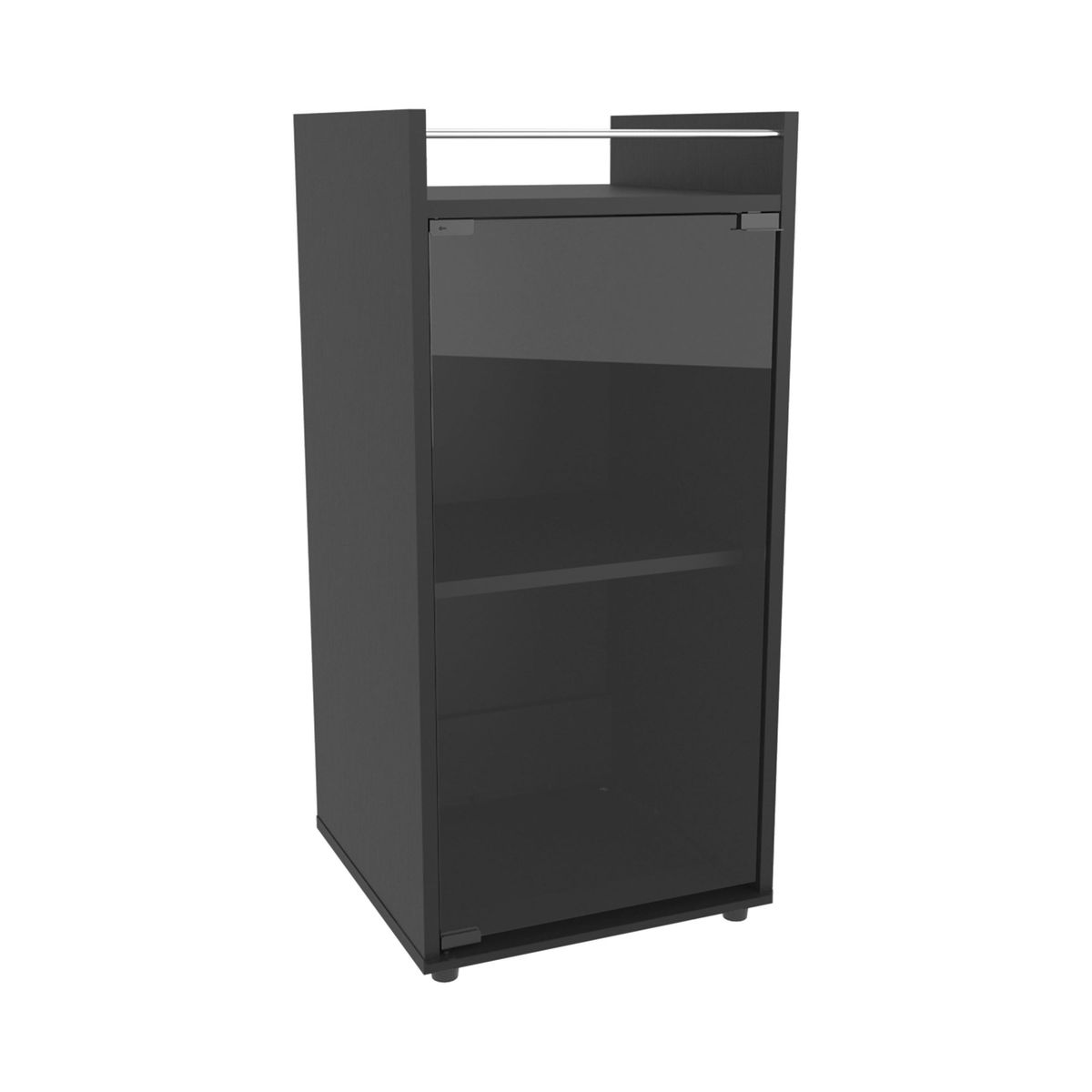 FMFURNITURE - Bar Bajo 1 Puerta Cierre Iman 813X381X376 Cm Negro