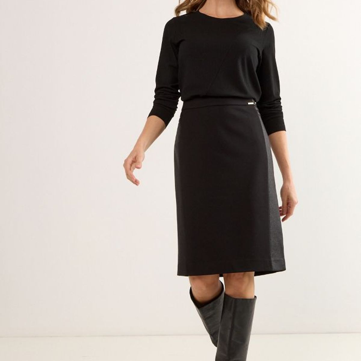 MA GRIFFE - Falda Larga Mujer Negro Magriffe