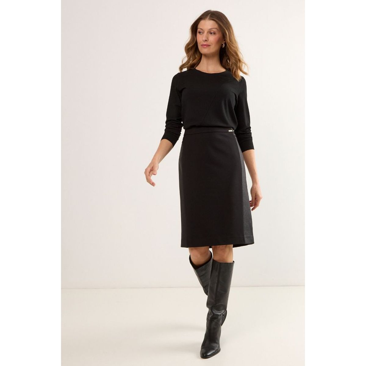 MA GRIFFE - Falda Larga Mujer Negro Magriffe