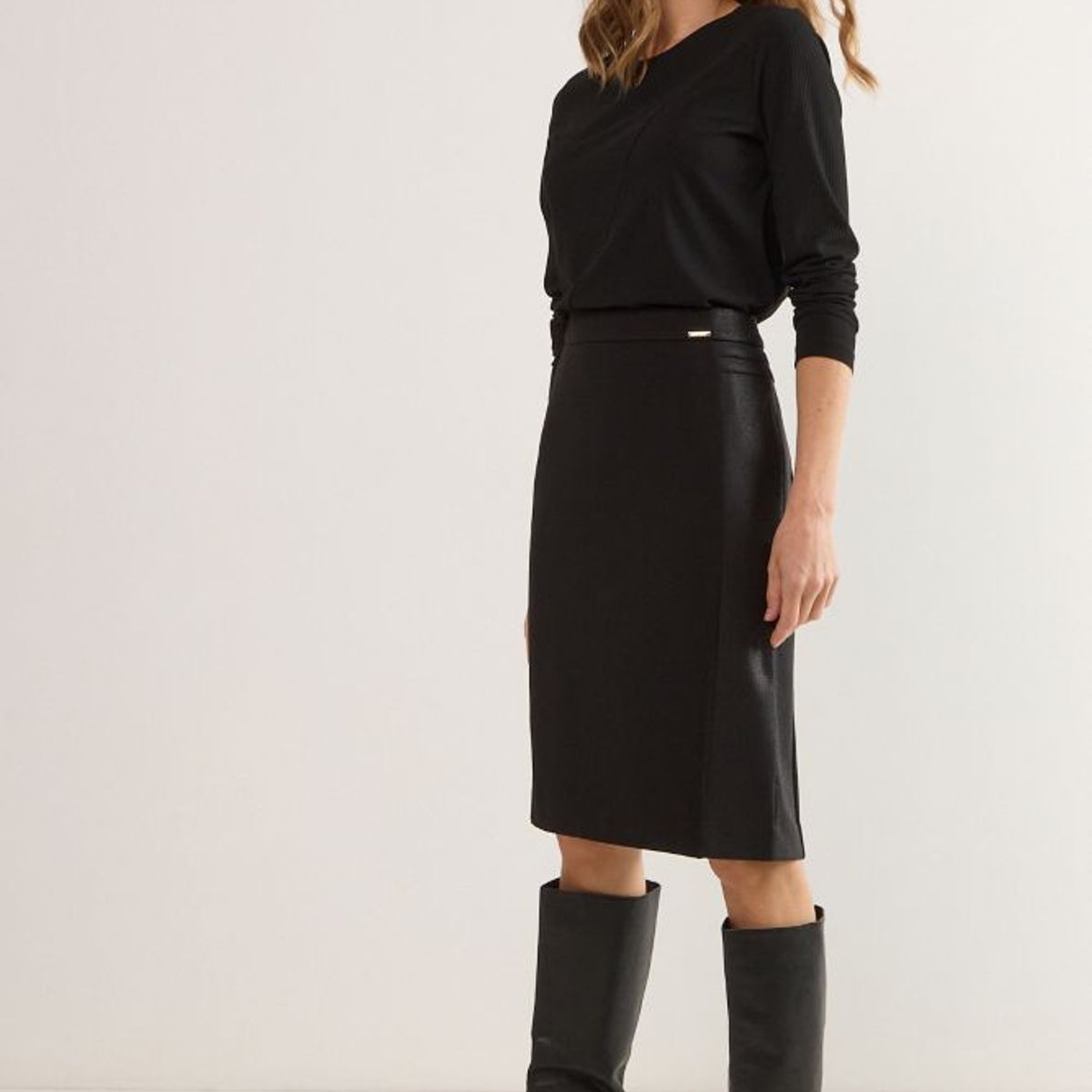 MA GRIFFE - Falda Larga Mujer Negro Magriffe