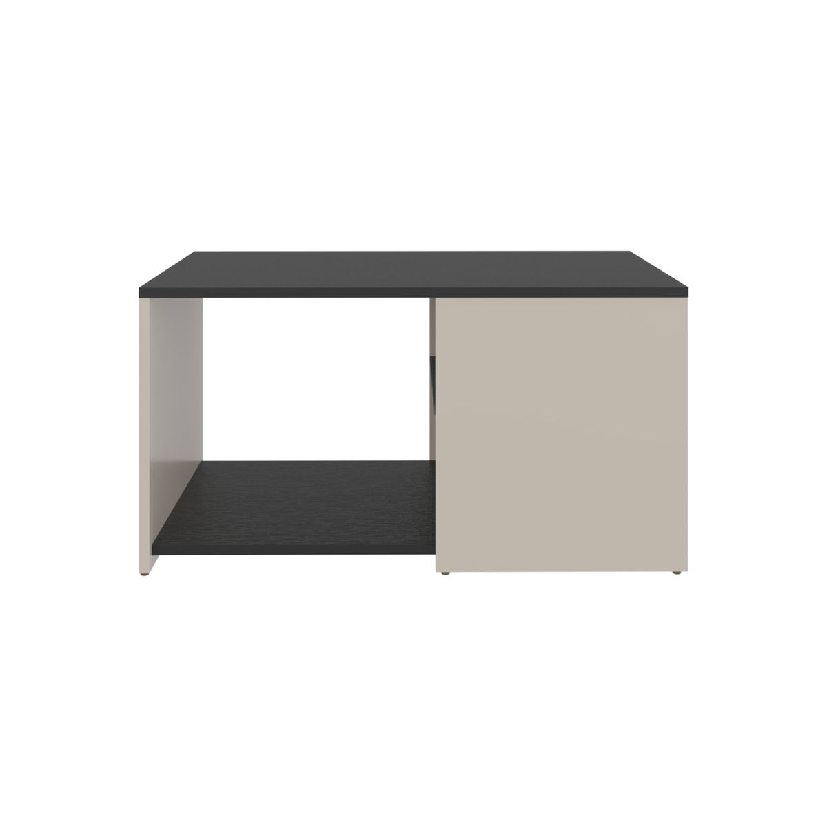 FMFURNITURE - Mesa Centro 80X45X421 Cm Beige Y Negro