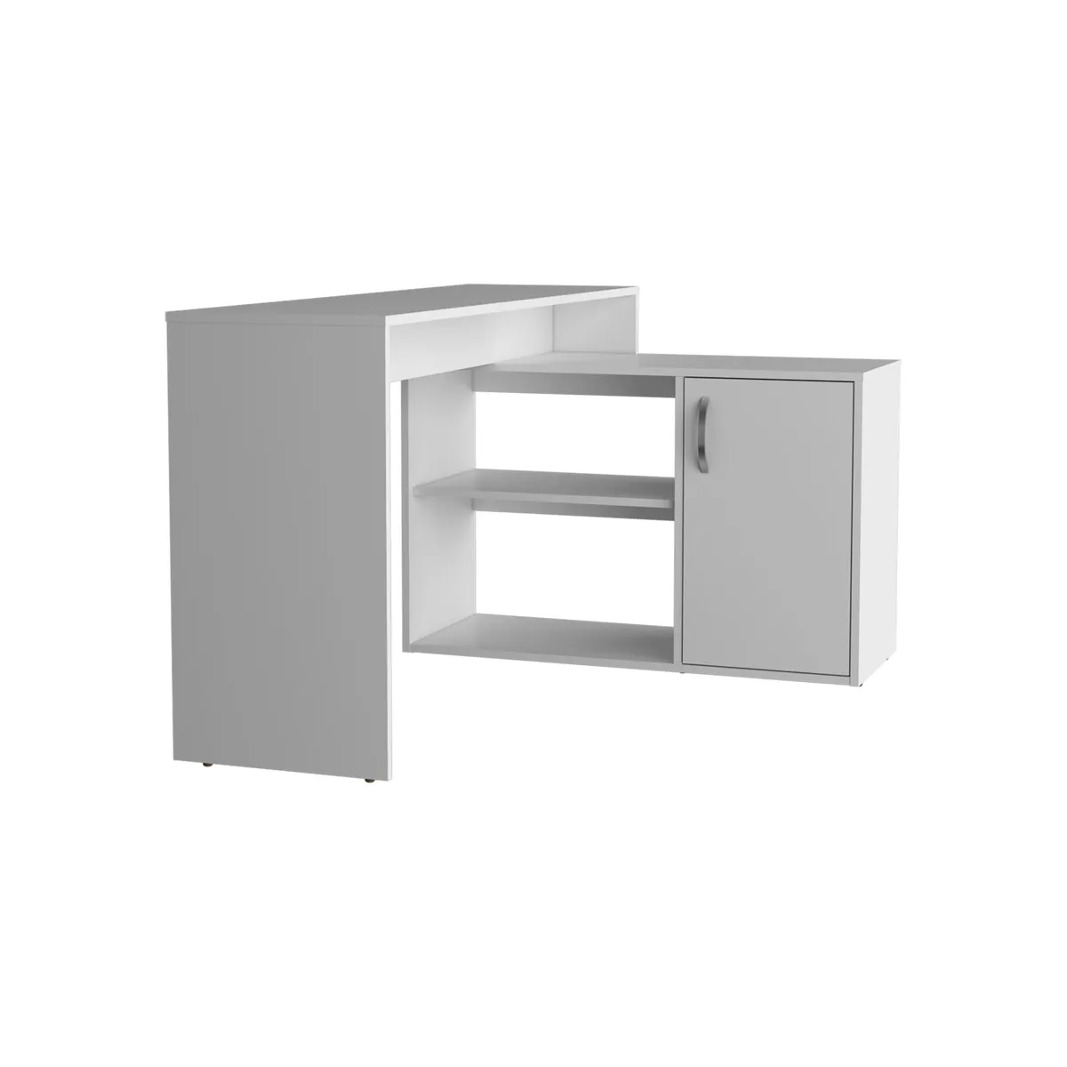 FMFURNITURE - Escritorio En L 71X125X90 Cm 1 Puerta Blanco