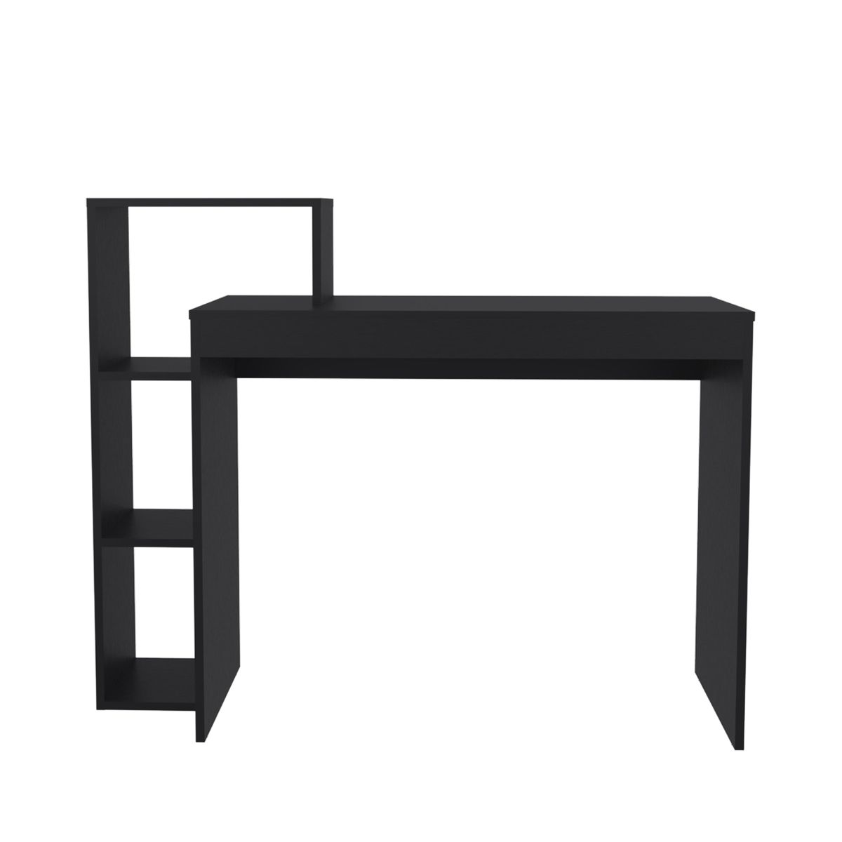FMFURNITURE - Escritorio Biblioteca 3 Repisas Negro