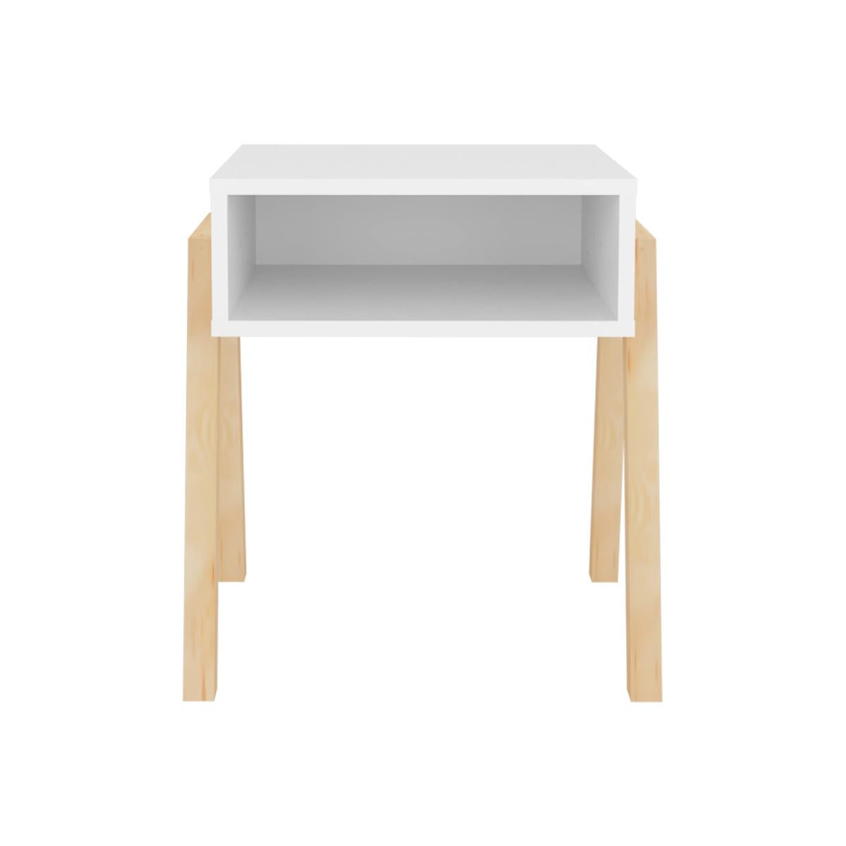 FMFURNITURE - Velador 506X46X369 Cm Blanco Y Café