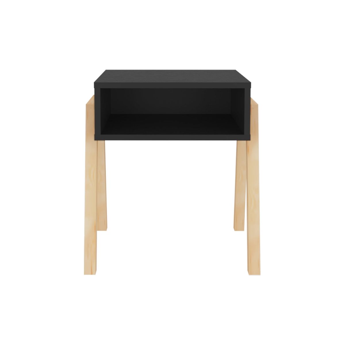 FMFURNITURE - Velador 506X46X369 Cm Negro Y Café