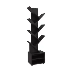FMFURNITURE - Librero 1161X305X21 Cm Negro
