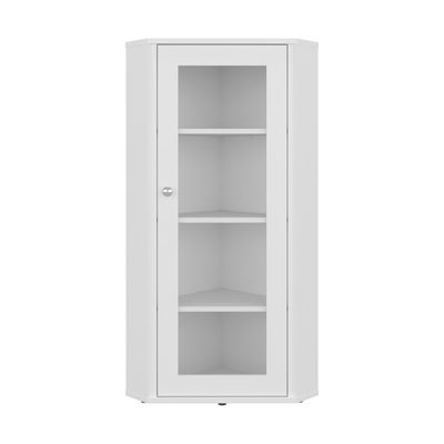 Imagen 2 del producto Vitrina Baja Esquinera Blanca 1 Puerta Vidrio