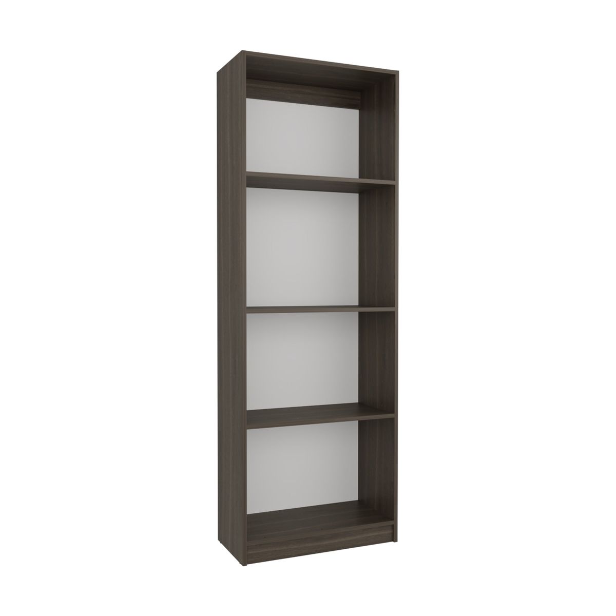 FMFURNITURE - Biblioteca Estante Melamina Café Oscuro Y Blanco
