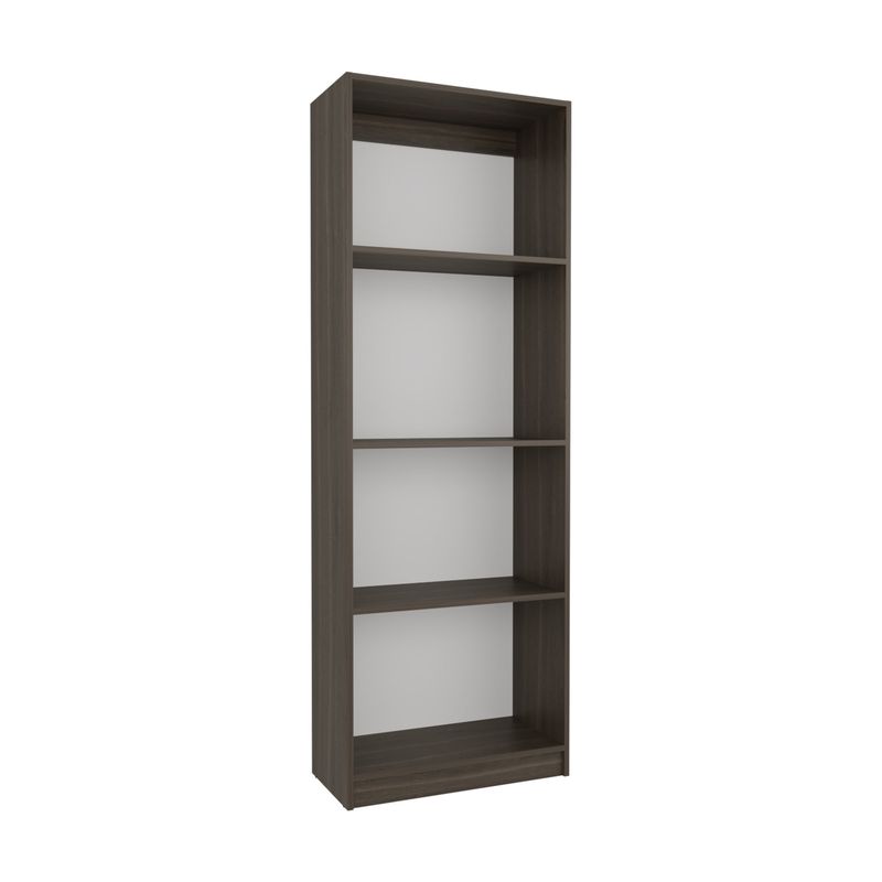 FMFURNITURE - Biblioteca Estante Melamina Café Oscuro Y Blanco