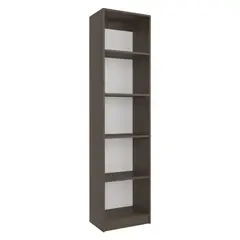 FMFURNITURE - Biblioteca Estante 4 Repisas Café Oscuro Y Blanco