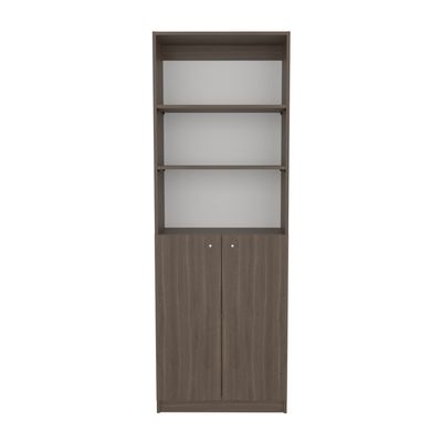 Imagen 2 del producto Biblioteca Estante 2 Puertas 4 Repisas Café Oscuro Y Blanco