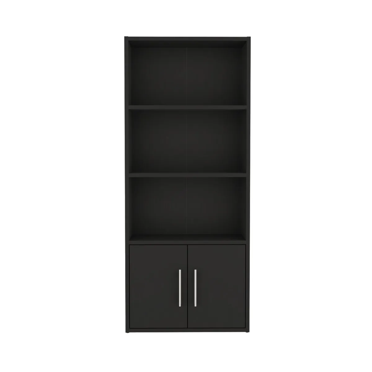 FMFURNITURE - Biblioteca 2 Puertas 4 Niveles Negro